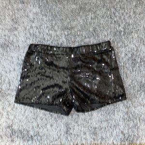 Black sequin shorts